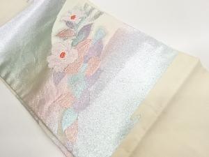 椿模様織出し名古屋帯